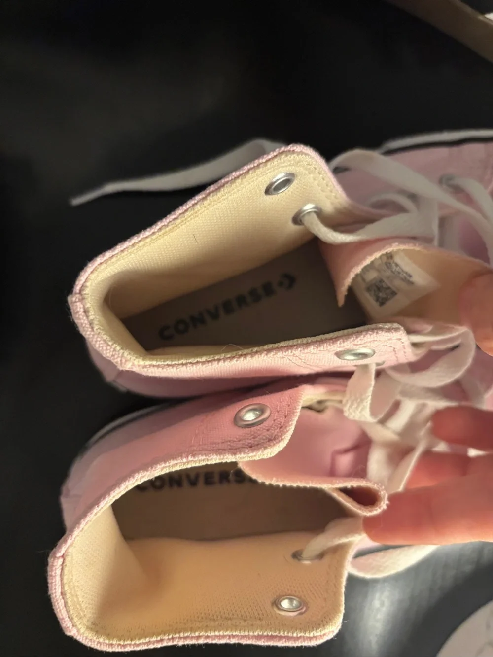 Chuck Taylor Converse High Top Sneakers - Pale Pink and White